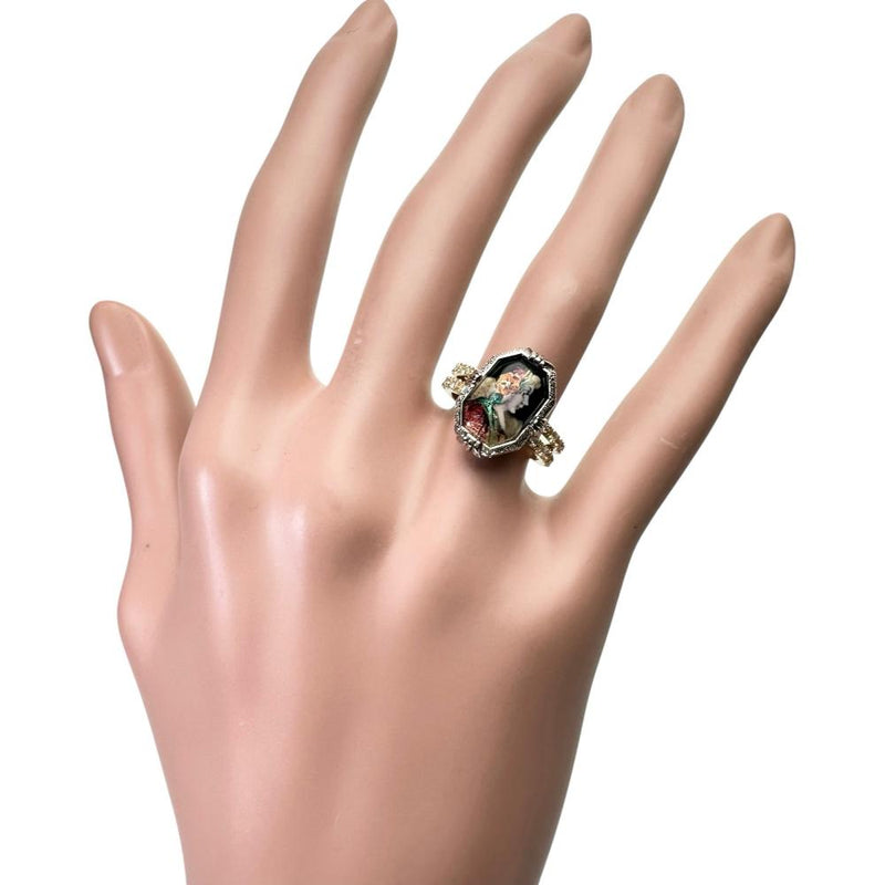 9号【MITSUO KAJI/梶光夫】 婦人横顔 エマイユ ダイヤモンド 0.28ct リング・指輪 K18ゴールド 18金 6.3g レディース
【中古】【真子質店】【NN】




【IIxx】
