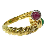 11号【DESIGNER JEWELRY/作家ジュエリー】 角江千代治/Chiyoji Sumiye カボションエメラルド 1.06ct ルビー 0.39ct ダイヤモンド 計0.10ct リング・指輪 K18ゴールド 18金/Pt900プラチナ 7.4g レディース
【中古】【真子質店】【NN】




【KTx】