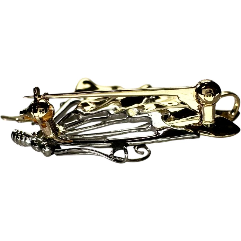 蝶々モチーフ ペンダントトップ併用可 ダイヤモンド 0.06ct ブローチ