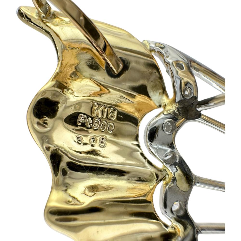蝶々モチーフ ペンダントトップ併用可 ダイヤモンド 0.06ct ブローチ