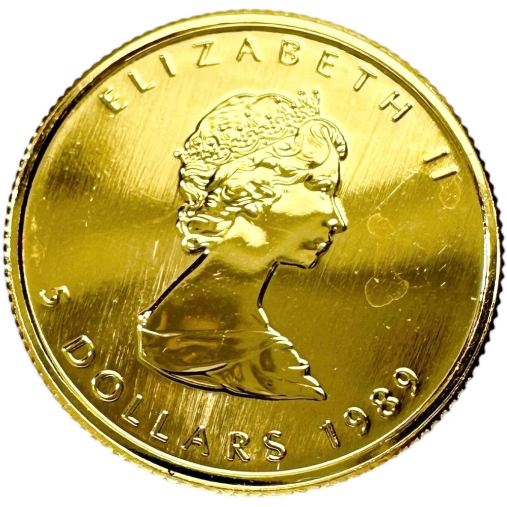 メイプルリーフ金貨1/10oz 3.1g コイン 1989年 K24ゴールド/純金 ユニ
