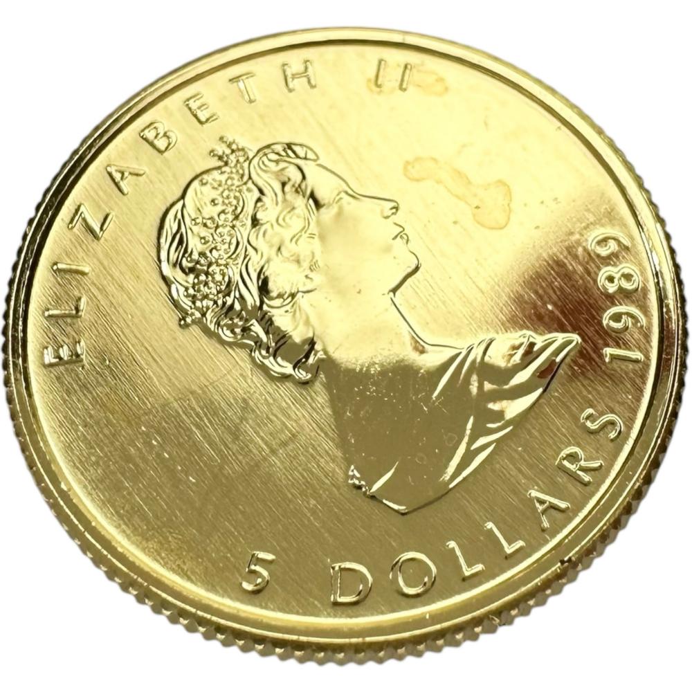 メイプルリーフ金貨1/10oz 3.1g コイン 1989年 K24ゴールド/純金 ユニ