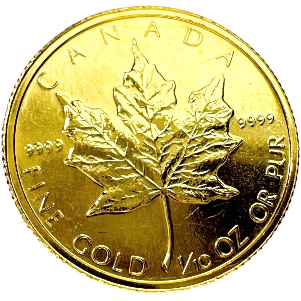 メイプルリーフ金貨1/10oz 3.1g コイン 1986年 K24ゴールド/純金 ユニ