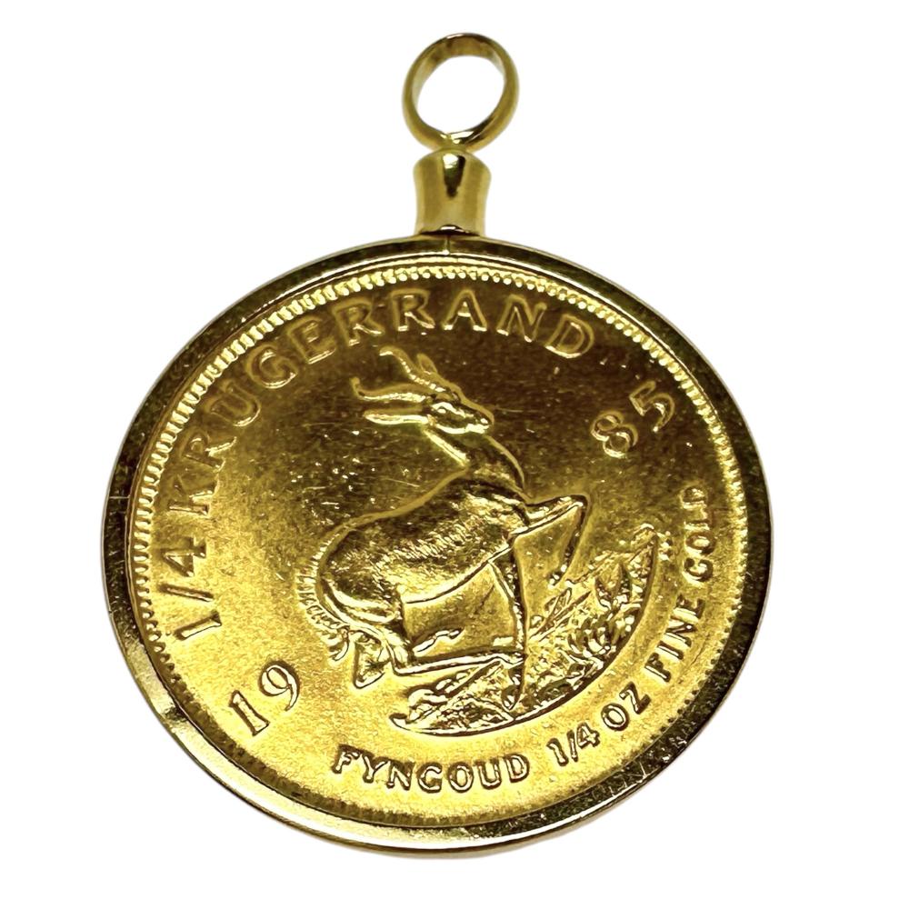 クルーガーランド金貨1/4oz 1985年 金貨/コイン ペンダントトップ K22