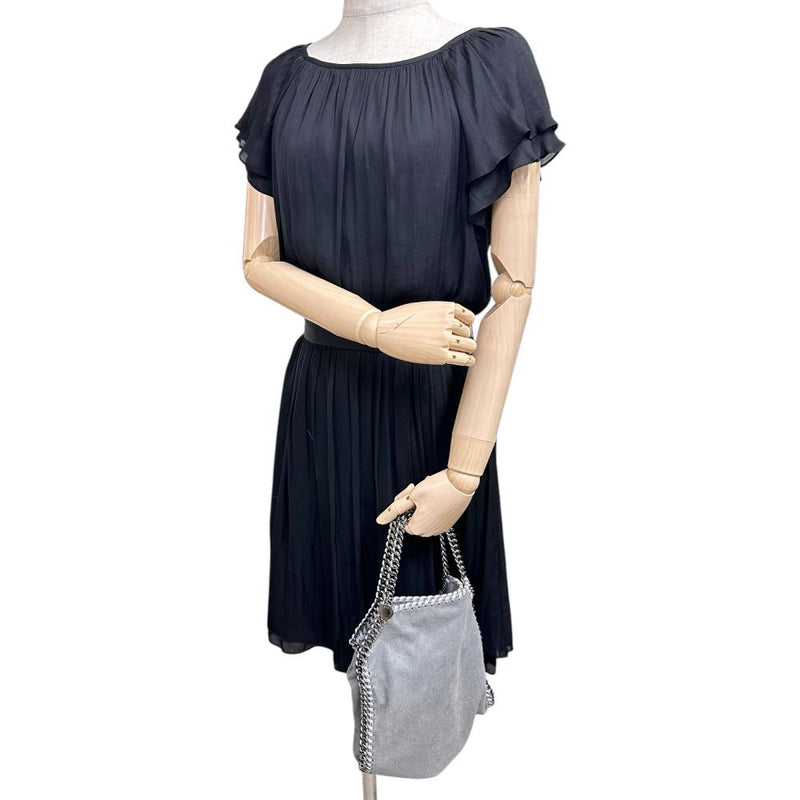 【Stella McCartney/ステラマッカートニー】 ファラベラ 495150 ミニトート グレー ABランク ショルダーバッグ 合成皮革/シャギーディアファブリック グレー/シルバー金具 レディース【中古】【真子質店】【BL】 【TxS】