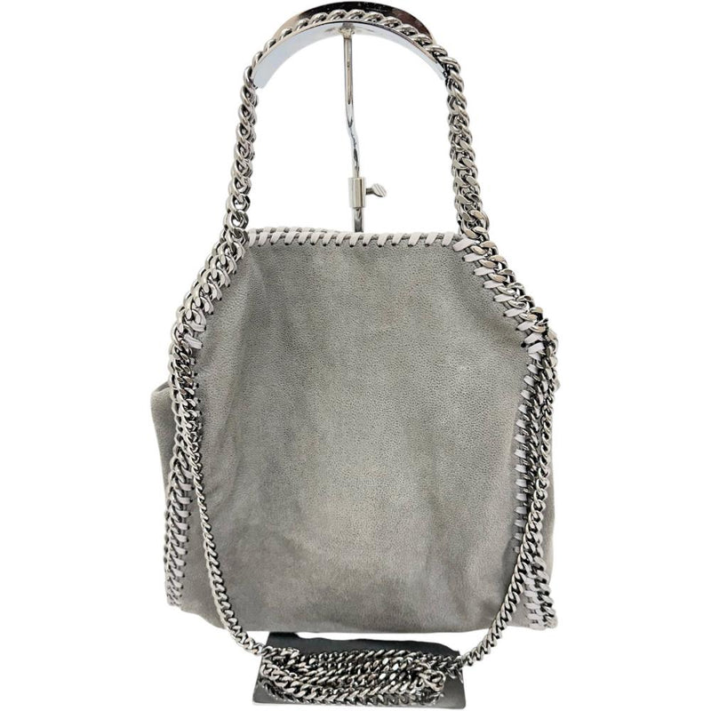 【Stella McCartney/ステラマッカートニー】 ファラベラ 495150 ミニトート グレー ABランク ショルダーバッグ 合成皮革/シャギーディアファブリック グレー/シルバー金具 レディース【中古】【真子質店】【BL】 【TxS】