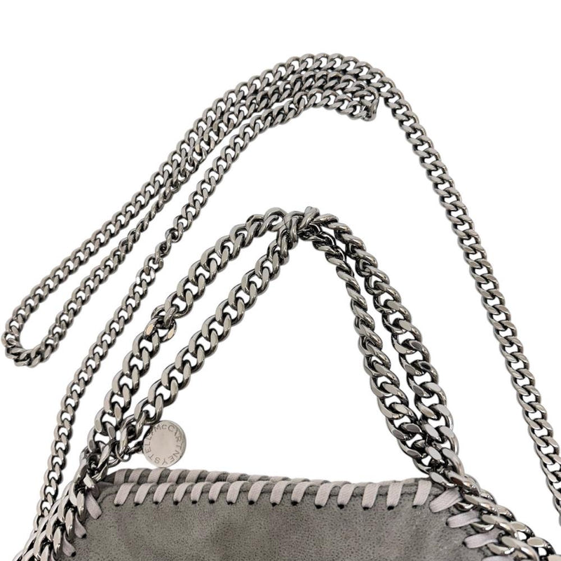 【Stella McCartney/ステラマッカートニー】 ファラベラ 495150 ミニトート グレー ABランク ショルダーバッグ 合成皮革/シャギーディアファブリック グレー/シルバー金具 レディース【中古】【真子質店】【BL】 【TxS】