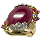 12号【DESIGNER JEWELRY/作家ジュエリー】 藤平卓 カボションルビー 20.54ct ダイヤモンド 計0.21ct マルチ石 リング・指輪 Pt900プラチナ/K18ゴールド 18金 18.8g レディース
【中古】【真子質店】【NN】




【IYTMi】