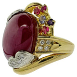 12号【DESIGNER JEWELRY/作家ジュエリー】 藤平卓 カボションルビー 20.54ct ダイヤモンド 計0.21ct マルチ石 リング・指輪 Pt900プラチナ/K18ゴールド 18金 18.8g レディース
【中古】【真子質店】【NN】




【IYTMi】