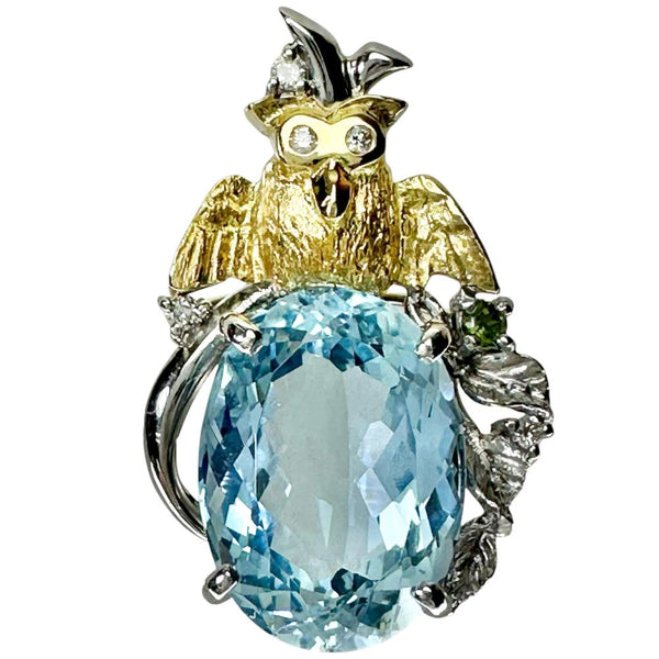 鳥/フクロウモチーフ アクアマリン・サンタマリアカラー 6.92ct ダイヤモンド 0.03ct グリーントルマリン ペンダントトップ K18YGイエローゴールド 18金/K18WGホワイトゴールド 18金 6.8g レディース
【中古】【真子質店】【NN】




【IISS】