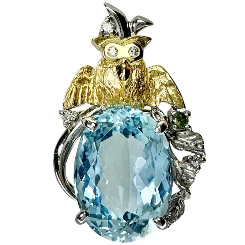 鳥/フクロウモチーフ アクアマリン・サンタマリアカラー 6.92ct ダイヤモンド 0.03ct グリーントルマリン ペンダントトップ K18YGイエローゴールド 18金/K18WGホワイトゴールド 18金 6.8g レディース
【中古】【真子質店】【NN】




【IISS】