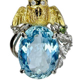 鳥/フクロウモチーフ アクアマリン・サンタマリアカラー 6.92ct ダイヤモンド 0.03ct グリーントルマリン ペンダントトップ K18YGイエローゴールド 18金/K18WGホワイトゴールド 18金 6.8g レディース
【中古】【真子質店】【NN】




【IISS】