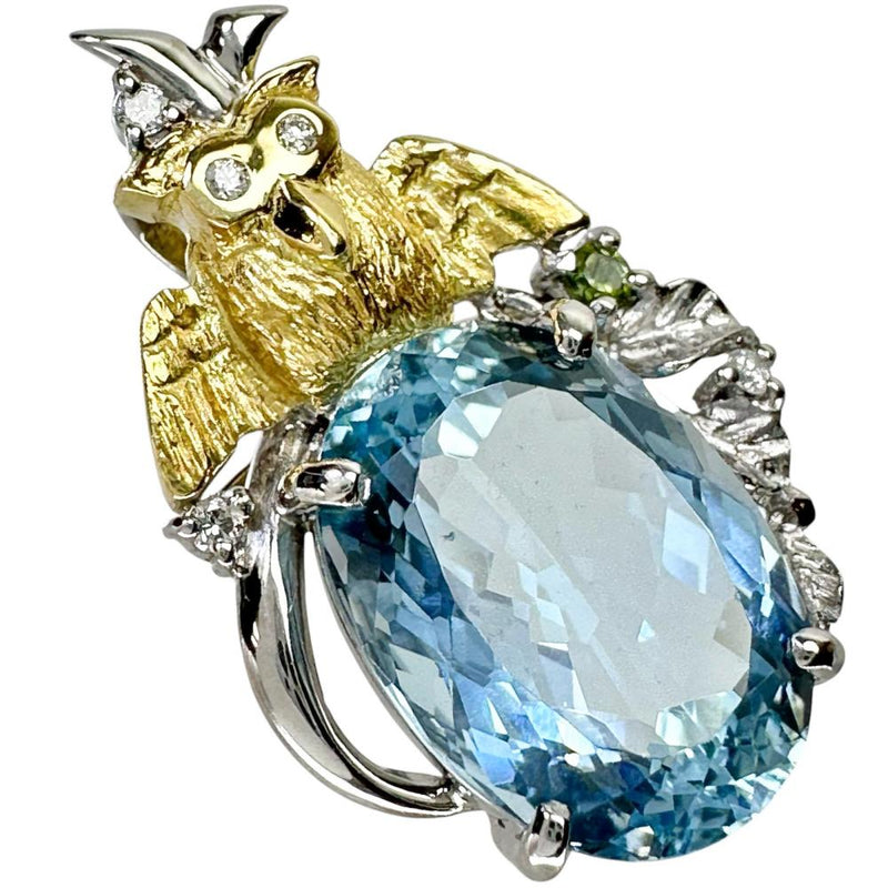 鳥/フクロウモチーフ アクアマリン・サンタマリアカラー 6.92ct ダイヤモンド 0.03ct グリーントルマリン ペンダントトップ K18YGイエローゴールド 18金/K18WGホワイトゴールド 18金 6.8g レディース
【中古】【真子質店】【NN】




【IISS】