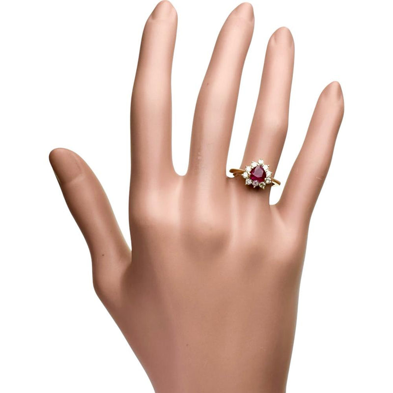 ★★最終特価品 8号 ルビー 0.78ct ダイヤモンド 0.35ct リング・指輪 K18ゴールド 18金 4.2g レディース 【中古】【真子質店】【NN】 【MiMaD】