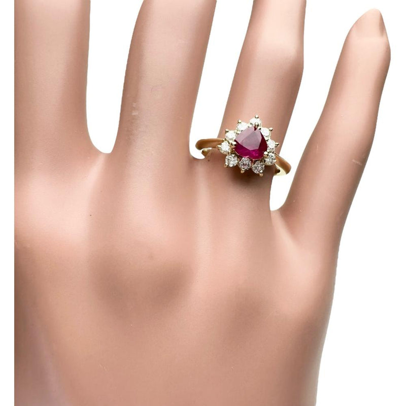 ★★最終特価品 8号 ルビー 0.78ct ダイヤモンド 0.35ct リング・指輪 K18ゴールド 18金 4.2g レディース 【中古】【真子質店】【NN】 【MiMaD】