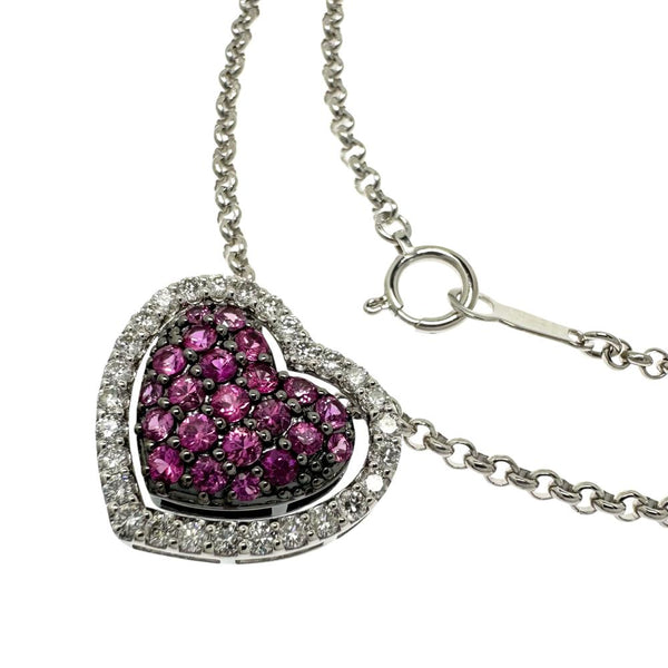 ハート ピンクサファイア 計0.68ct ダイヤモンド 計0.40ct ネックレス K18WGホワイトゴールド 18金 9.4g 45cm レディース
【中古】【真子質店】【NN】




【ITID】