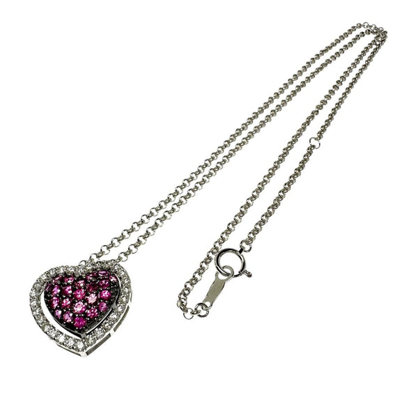 ハート ピンクサファイア 計0.68ct ダイヤモンド 計0.40ct ネックレス K18WGホワイトゴールド 18金 9.4g 45cm レディース
【中古】【真子質店】【NN】




【ITID】