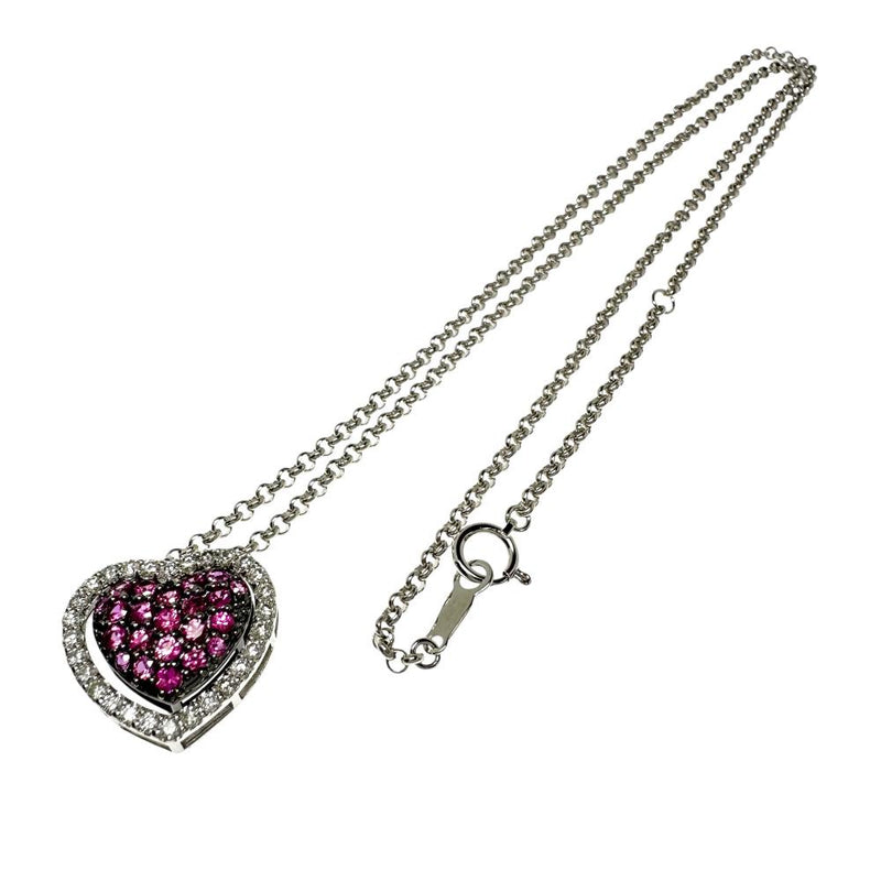 ハート ピンクサファイア 計0.68ct ダイヤモンド 計0.40ct ネックレス K18WGホワイトゴールド 18金 9.4g 45cm レディース
【中古】【真子質店】【NN】




【ITID】