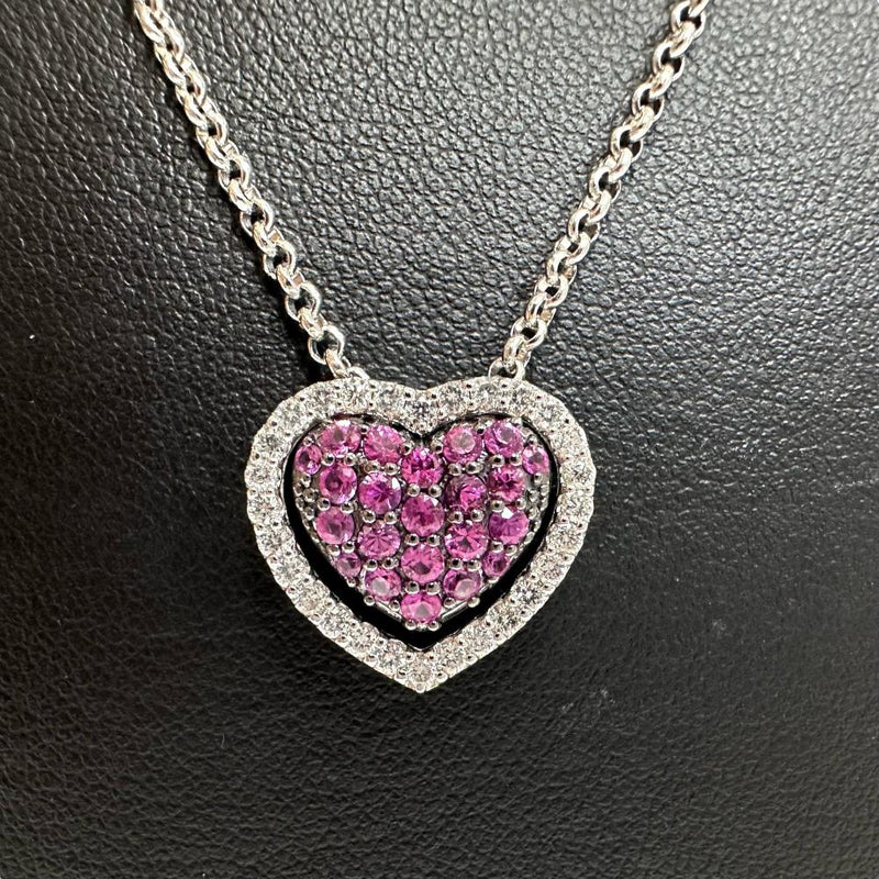 ハート ピンクサファイア 計0.68ct ダイヤモンド 計0.40ct ネックレス K18WGホワイトゴールド 18金 9.4g 45cm レディース
【中古】【真子質店】【NN】




【ITID】
