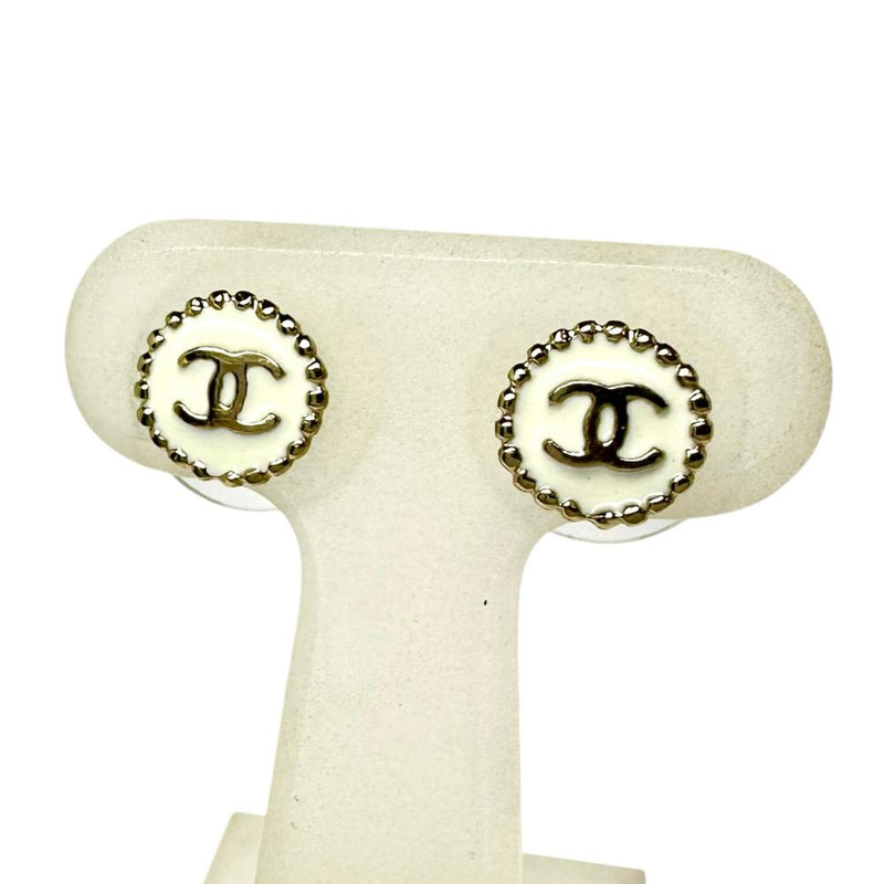 【CHANEL/シャネル】 ココマーク ピアス GP 1.58g B18C ホワイト レディース 【中古】【真子質店】【BL】 【MaKx】