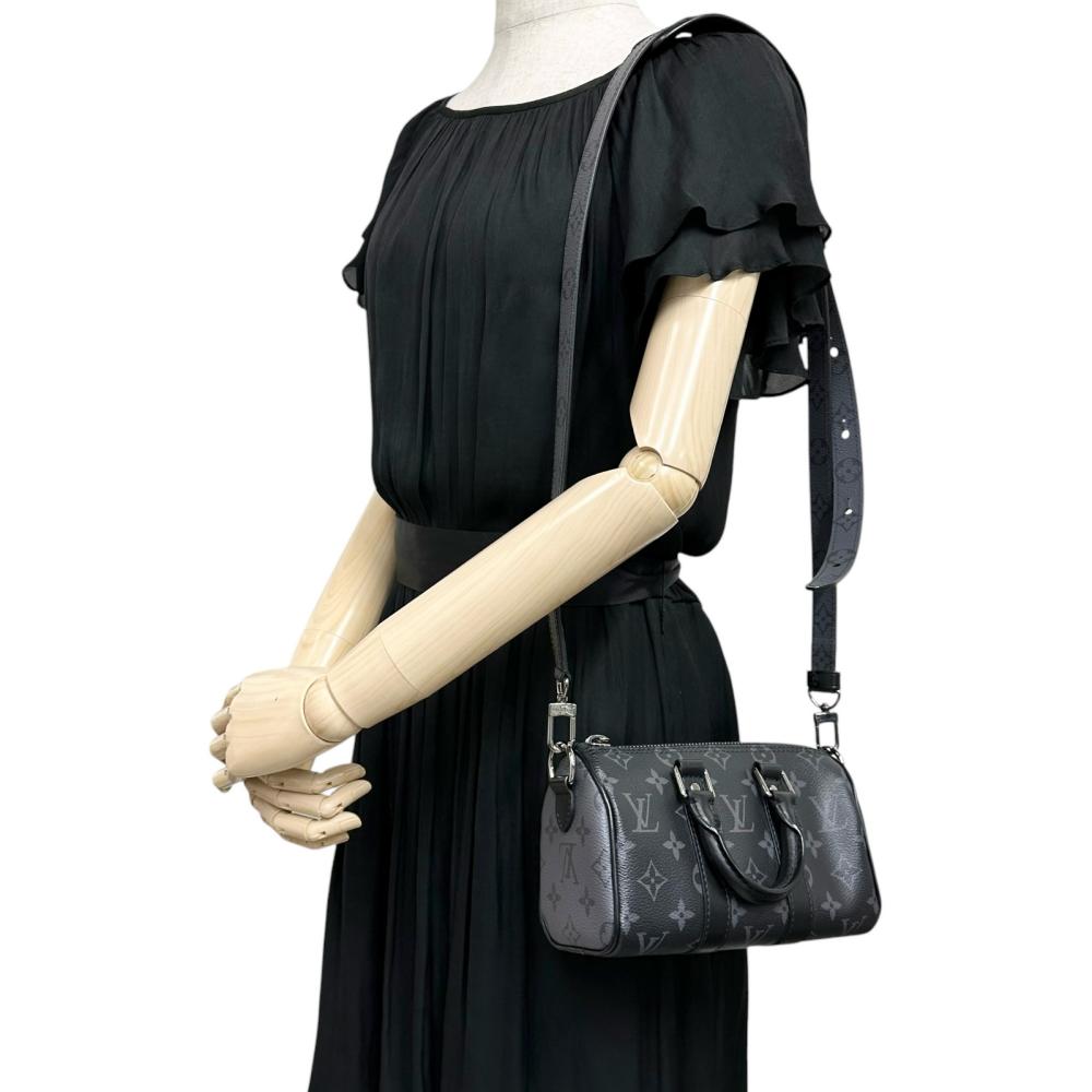 ルイ・ヴィトン Louis Vuitton ショルダーバッグ ハンドバッグ キーポル XS M45947 ブラック モノグラム エクリプス (PVCコーティングキャンバス) 【中古】 LOUIS VUITTON/ルイ・ヴィトン】 キーポルXS モノグラムエクリプス