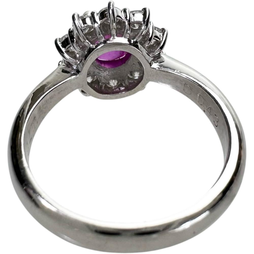 7.5号 ピンクスターサファイア 0.78ct ダイヤモンド 計0.43ct リング
