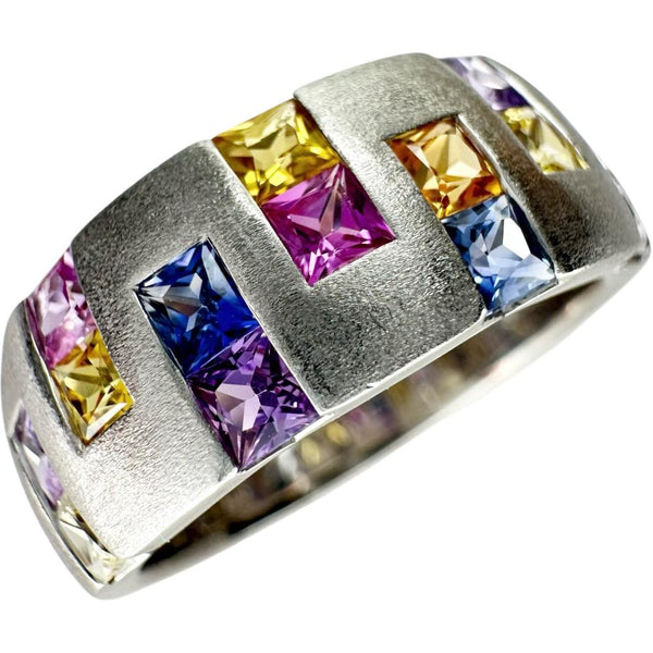 ★★最終特価品 11号【Jeunet/ジュネ】 マルチサファイア 1.19ct リング・指輪 K18WGホワイトゴールド 18金 7.9g レディース 【中古】【真子質店】【NN】 【SxT】