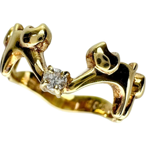 12号 猫デザイン ダイヤモンド 0.05ct リング・指輪 K18ゴールド 18金