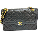 【CHANEL/シャネル】 パリ限定 Wフラップ マトラッセ チェーンショルダーバッグ Sシール有 ショルダーバッグ 1番台（1990年手前） レザー ブラック レディース【中古】【真子質店】【BL】




【TMixx】