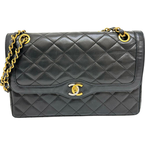 【CHANEL/シャネル】 パリ限定 Wフラップ マトラッセ チェーンショルダーバッグ Sシール有 ショルダーバッグ 1番台（1990年手前） レザー ブラック レディース【中古】【真子質店】【BL】




【TMixx】