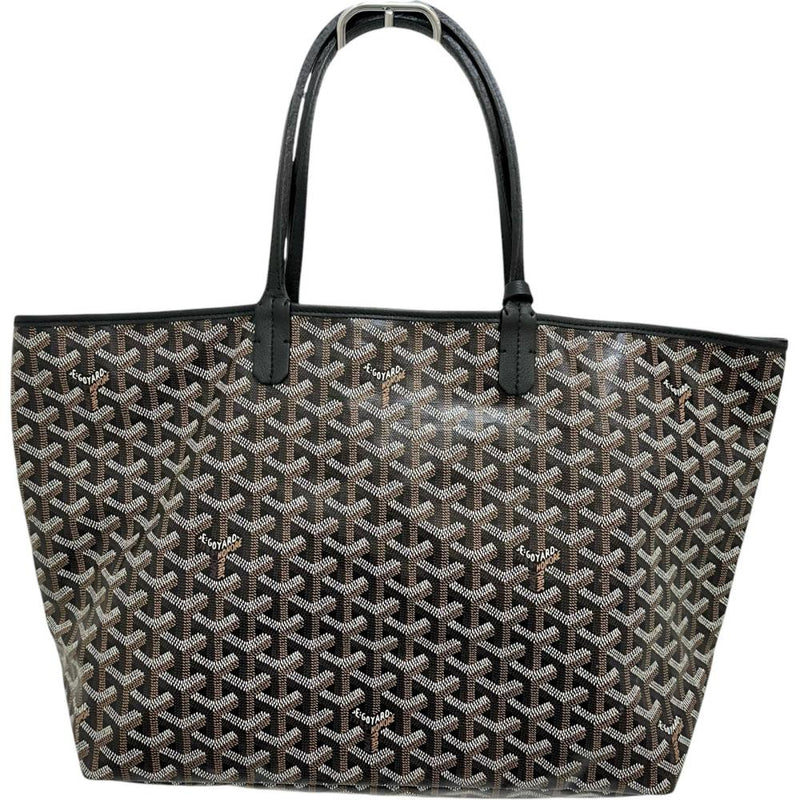 【GOYARD/ゴヤール】 サンルイPM ポーチ付 トートバッグ PVCコーティングキャンバス/レザー ブラック レディース【中古】【真子質店】【BL】 【TDMaI】