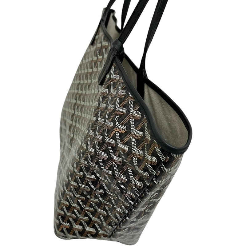【GOYARD/ゴヤール】 サンルイPM ポーチ付 トートバッグ PVCコーティングキャンバス/レザー ブラック レディース【中古】【真子質店】【BL】 【TDMaI】