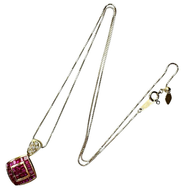 ミステリーセッティング ルビー 1.60ct ダイヤモンド 0.07ct