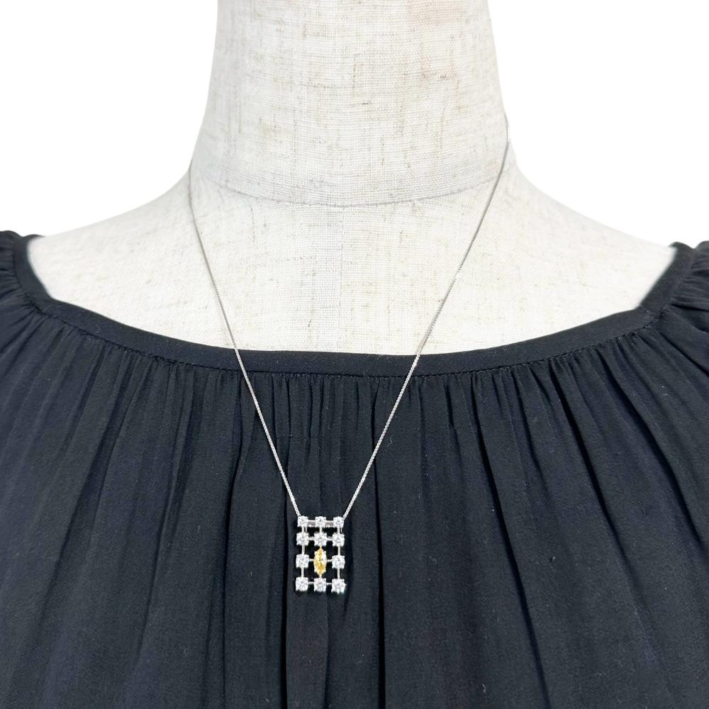 TASAKI タサキ PT850 ダイヤモンド ネックレス イエローダイヤモンド TASAKI/タサキ】 イエローダイヤモンド 0.241ct ダイヤモンド 1.0ct