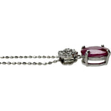 Final Sale! Myanmar Pigeon Blood Ruby (1.04ct) with Diamonds (0.09ct Total). Necklace in 18K White Gold (2.4g, 45cm). Women's.
 [Used] [Makoto Pawn Shop] [NN]




 [IxxI] 