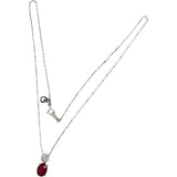 Final Sale! Myanmar Pigeon Blood Ruby (1.04ct) with Diamonds (0.09ct Total). Necklace in 18K White Gold (2.4g, 45cm). Women's.
 [Used] [Makoto Pawn Shop] [NN]




 [IxxI] 