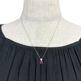 Final Sale! Myanmar Pigeon Blood Ruby (1.04ct) with Diamonds (0.09ct Total). Necklace in 18K White Gold (2.4g, 45cm). Women's.
 [Used] [Makoto Pawn Shop] [NN]




 [IxxI] 
