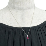 Final Sale! Myanmar Pigeon Blood Ruby (1.04ct) with Diamonds (0.09ct Total). Necklace in 18K White Gold (2.4g, 45cm). Women's.
 [Used] [Makoto Pawn Shop] [NN]




 [IxxI] 