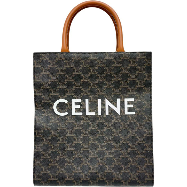 【CELINE/セリーヌ】 バーティカルカバ スモール 2WAY ショルダー ハンドバッグ PVC/レザー ブラウン レディース【中古】【真子質店】【BL】 【SMix】