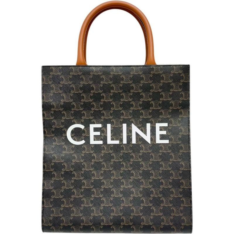 【CELINE/セリーヌ】 バーティカルカバ スモール 2WAY ショルダー ハンドバッグ PVC/レザー ブラウン レディース【中古】【真子質店】【BL】 【SMix】