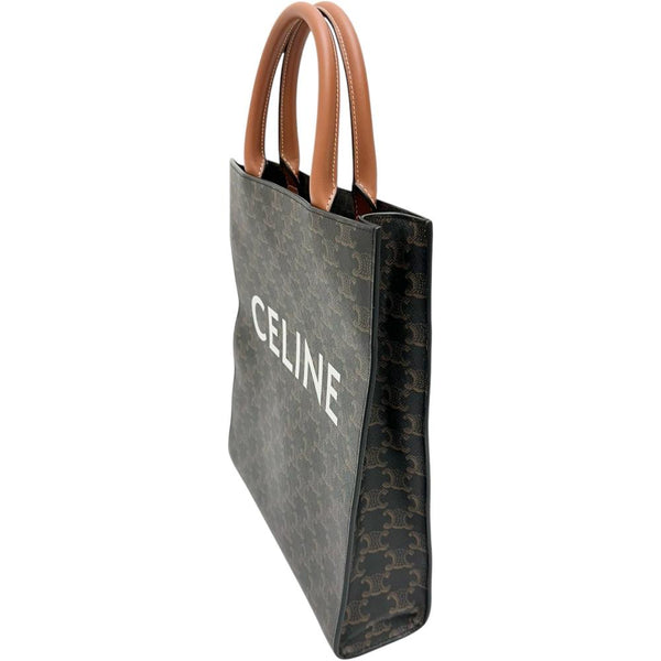 【CELINE/セリーヌ】 バーティカルカバ スモール 2WAY ショルダー ハンドバッグ PVC/レザー ブラウン レディース【中古】【真子質店】【BL】 【SMix】