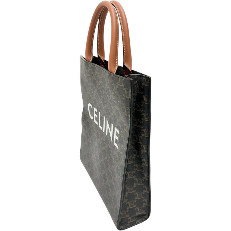 【CELINE/セリーヌ】 バーティカルカバ スモール 2WAY ショルダー ハンドバッグ PVC/レザー ブラウン レディース【中古】【真子質店】【BL】 【SMix】