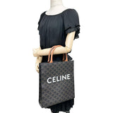 【CELINE/セリーヌ】 バーティカルカバ スモール 2WAY ショルダー ハンドバッグ PVC/レザー ブラウン レディース【中古】【真子質店】【BL】 【SMix】