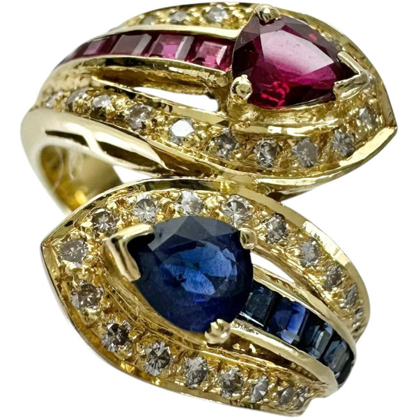 12号 サファイヤ＆ルビー（メイン部分） 0.81ct サファイヤ＆ルビー（レール部分） 0.70ct ダイヤモンド 0.40ct リング・指輪 K18ゴールド 18金 8.9g レディース
【中古】【真子質店】【NN】




【IxMiD】