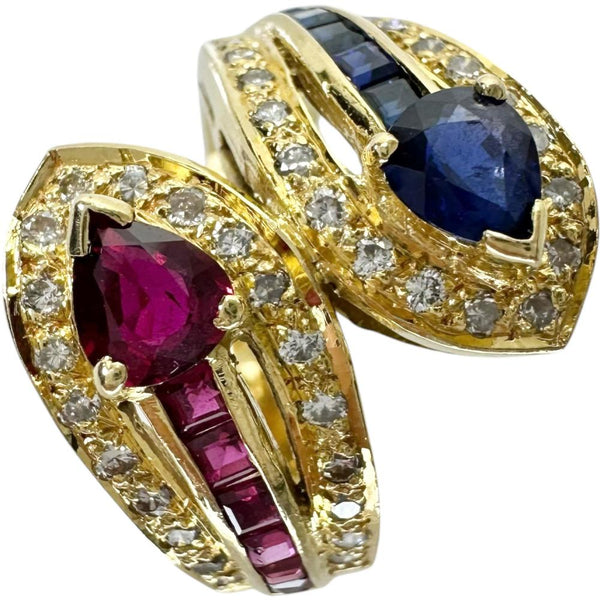 12号 サファイヤ＆ルビー（メイン部分） 0.81ct サファイヤ＆ルビー（レール部分） 0.70ct ダイヤモンド 0.40ct リング・指輪 K18ゴールド 18金 8.9g レディース
【中古】【真子質店】【NN】




【IxMiD】