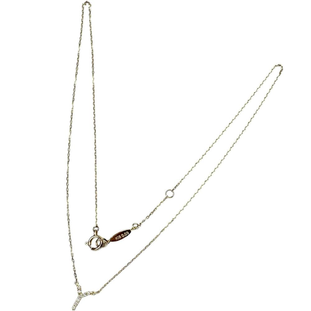 AHKAH/アーカー】 イニシャル「Y」 ダイヤモンド 計0.03ct ネックレス