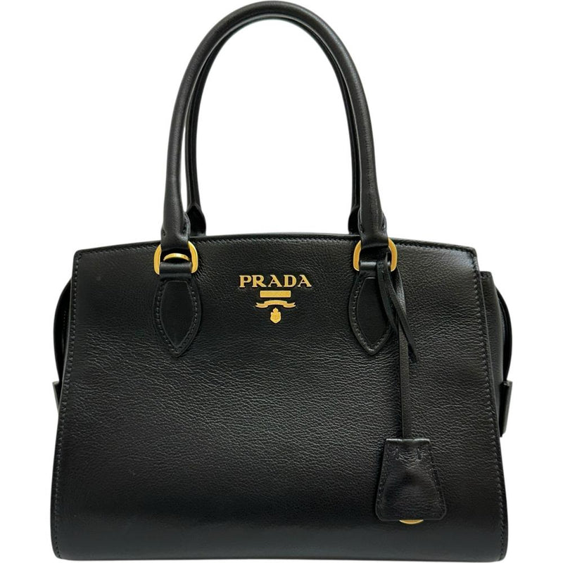 【PRADA/プラダ】 1BA164 2WAY ショルダーバッグ ハンドバッグ レザー ブラック/ゴールド金具 レディース【中古】【真子質店】【BL】 【IIxx】