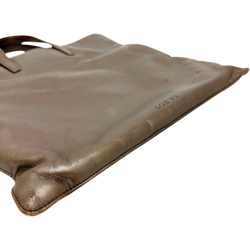 【LOEWE/ロエベ】 スクウェア　マチなし トートバッグ レザー ブロンズ/ゴールド金具 レディース【中古】【真子質店】【BL】




【Mox】