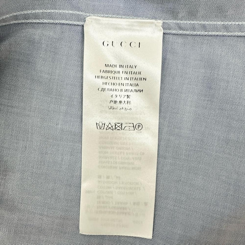 【GUCCI/グッチ】 448533 長袖シャツ コットン100％ ブルーコットン メンズ【中古】【真子質店】【GD】 【Mix】