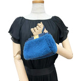 【FENDI/フェンディ】 マイクロピーカブー 2WAY ショルダーバッグ ハンドバッグ ムートン/レザー ブルー レディース【中古】【真子質店】【BL】 【Dxx】